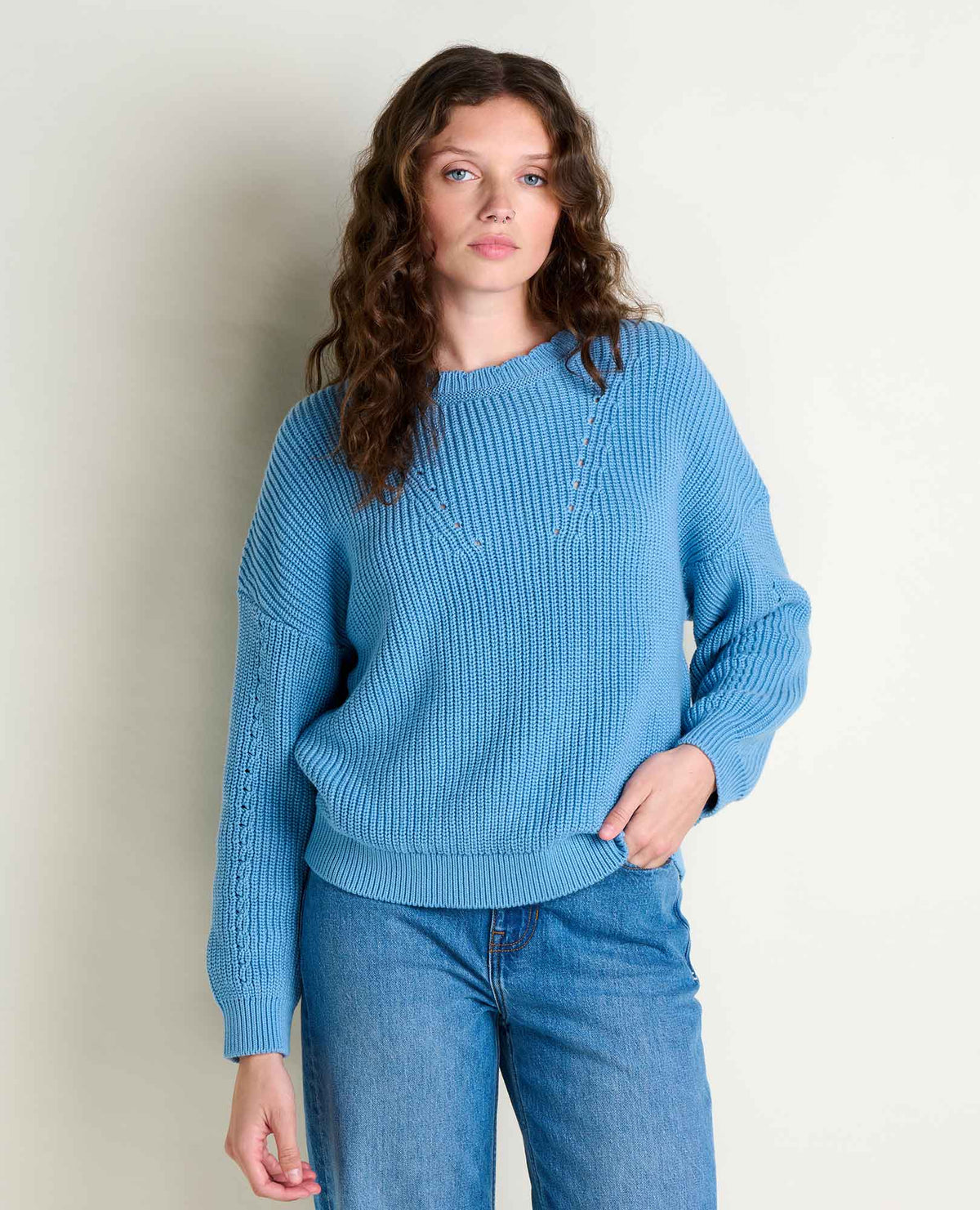 Bianca Shaker Crew Sweater Dusk Blue | Toad&Co Women