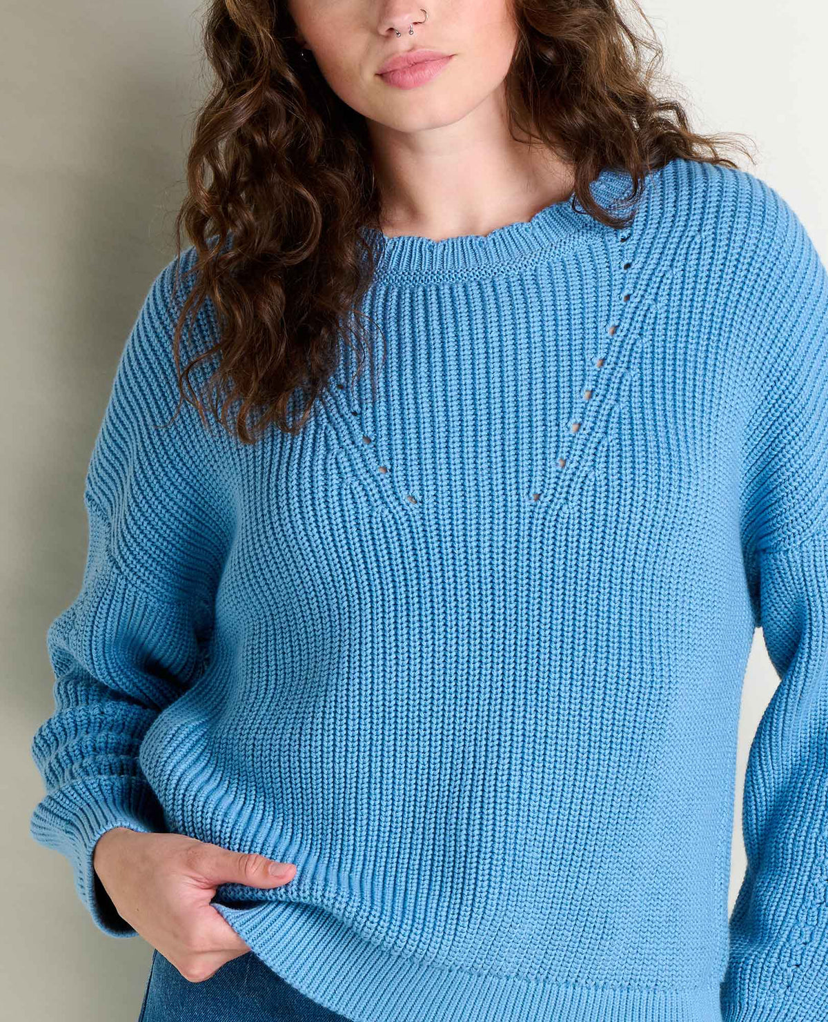 Bianca Shaker Crew Sweater Dusk Blue | Toad&Co Women