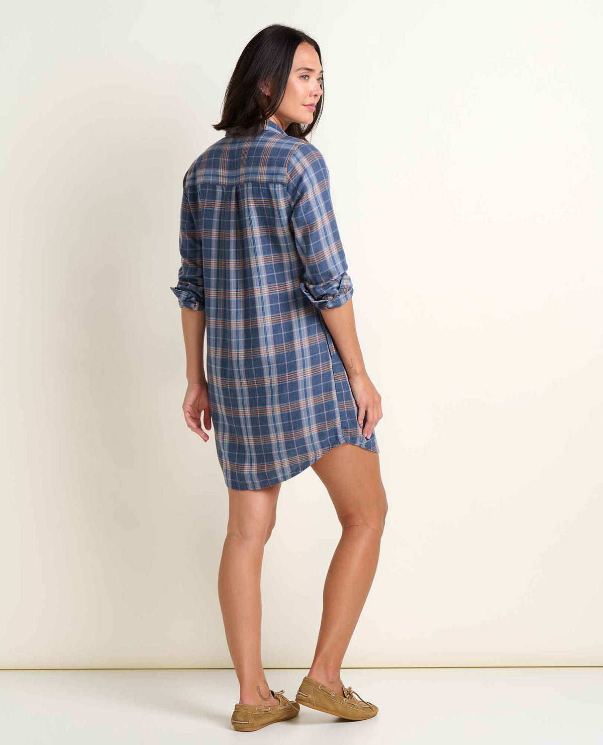 Re-Form Flannel Button Up Shirtdress Midnight Pattern | Toad&Co Women