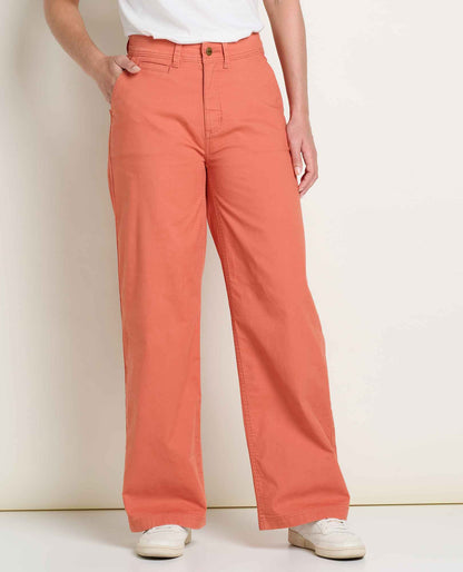 Earthworks Wide Leg Chino Clay | Toad&Co Women