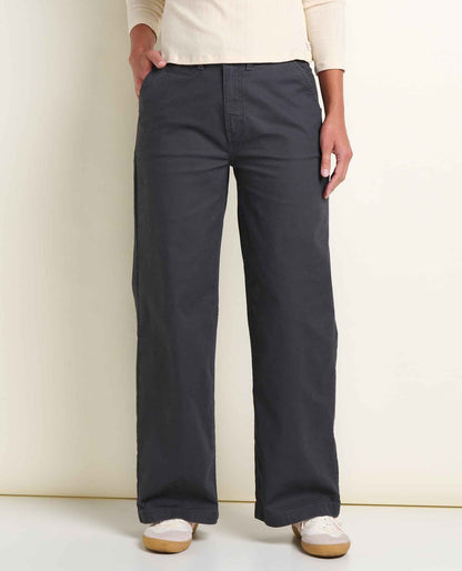 Earthworks Wide Leg Chino Soot | Toad&Co Women