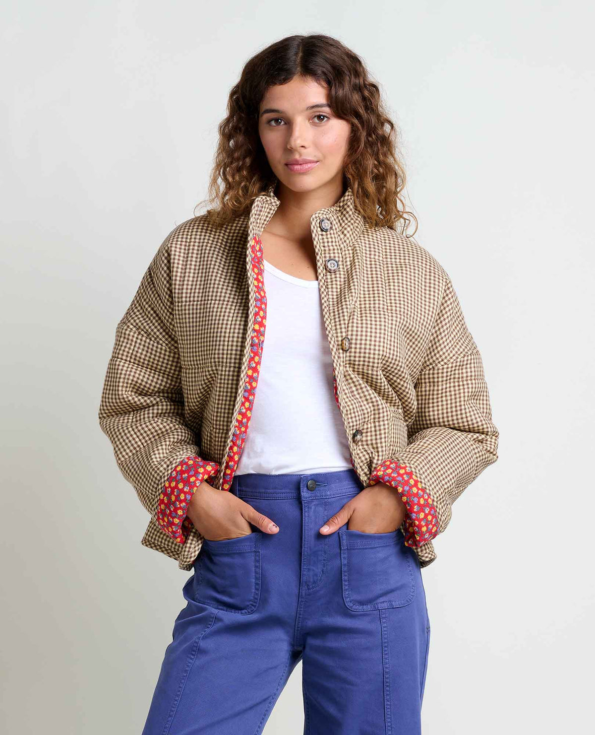 Organic Cotton Quilted Jacket with Recycled Insulation Partridge Gingham | Toad&Co Women