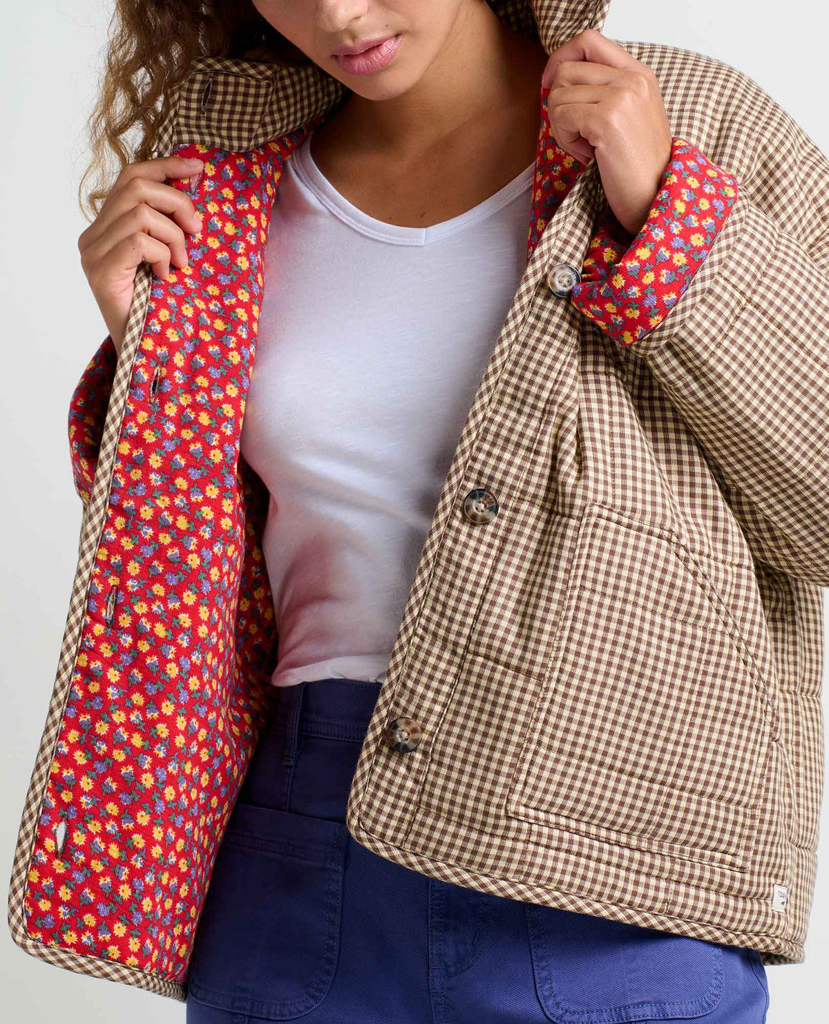 Organic Cotton Quilted Jacket with Recycled Insulation Partridge Gingham | Toad&Co Women