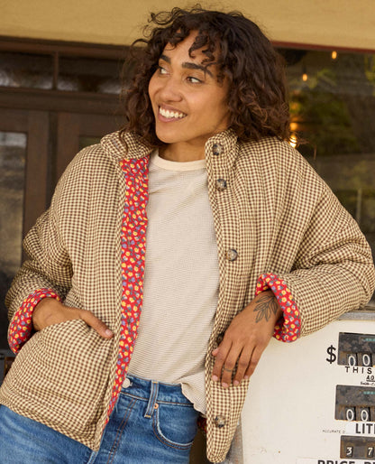 Organic Cotton Quilted Jacket with Recycled Insulation Partridge Gingham | Toad&Co Women