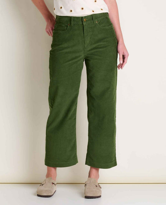 Women's Corduroy Wide Leg Crop Pant Epidote | Toad&Co Women