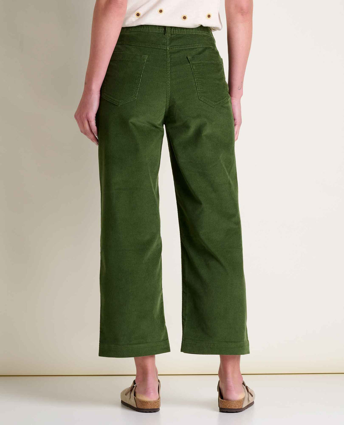 Women's Corduroy Wide Leg Crop Pant Epidote | Toad&Co Women