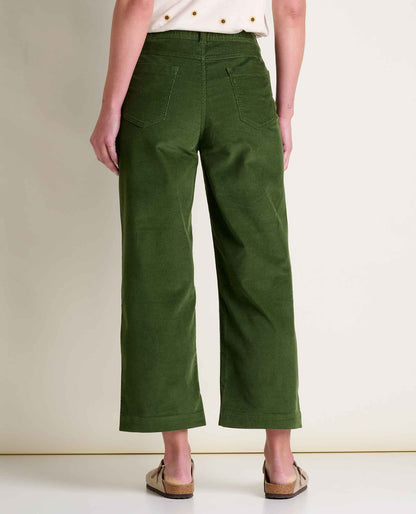 Women's Corduroy Wide Leg Crop Pant Epidote | Toad&Co Women