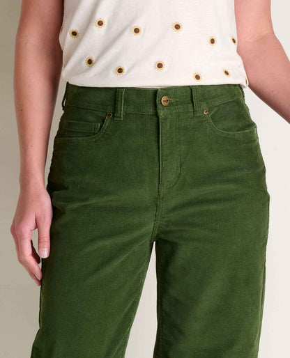 Women's Corduroy Wide Leg Crop Pant Epidote | Toad&Co Women