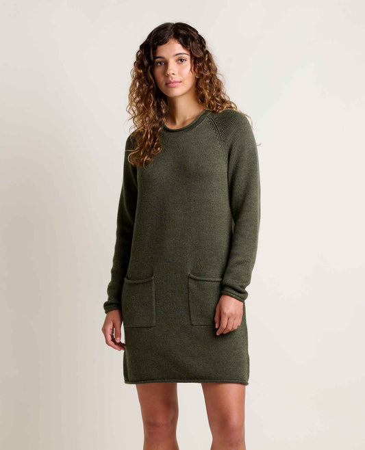 Alpineglo Roll Neck Sweater Dress - Organic Cotton & Wool  | Toad&Co Women