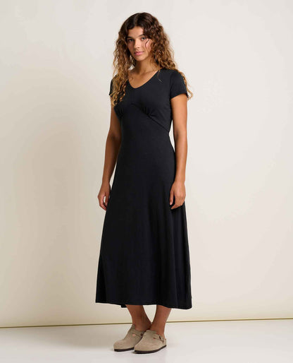Rose Short Sleeve V-Neck Midi Dress - Soft with Stretch  | Toad&Co Women