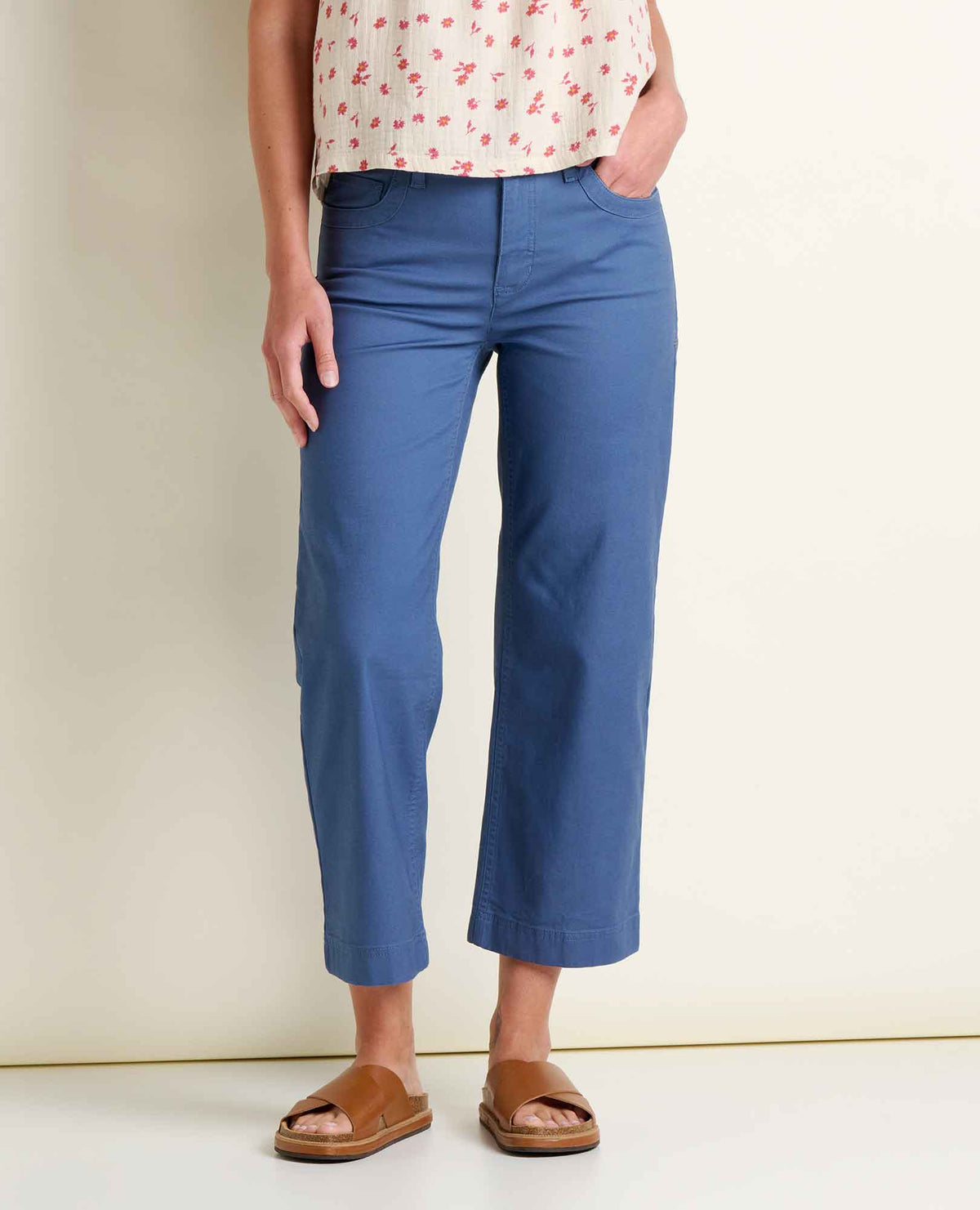 Earthworks Wide Leg Organic Cotton Crop Pant Canal | Toad&Co Women