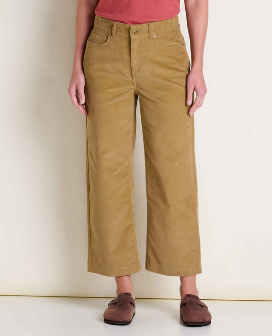 Women's Corduroy Wide Leg Crop Pant Honey Brown | Toad&Co Women