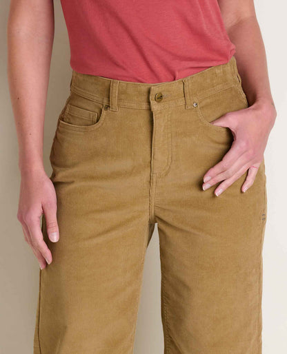 Women's Corduroy Wide Leg Crop Pant Honey Brown | Toad&Co Women