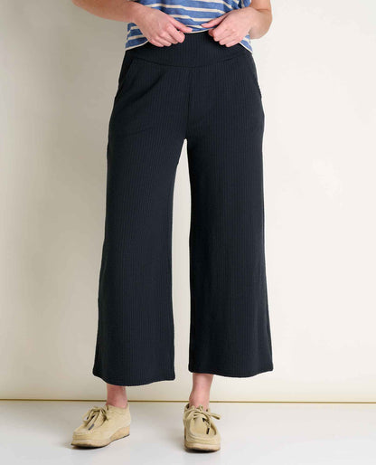 Chaka Wide Leg Pull On Lounge Pant - Versatile & Cozy Black Texture | Toad&Co Women