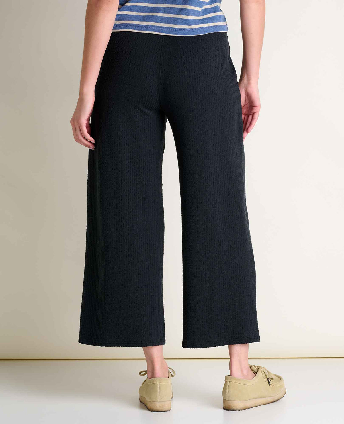 Chaka Wide Leg Pull On Lounge Pant - Versatile & Cozy Black Texture | Toad&Co Women
