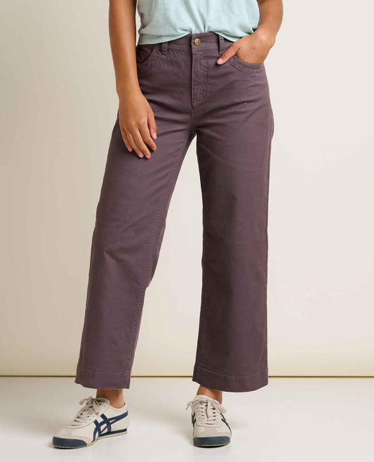 Earthworks Wide Leg Organic Cotton Crop Pant Raisin | Toad&Co Women