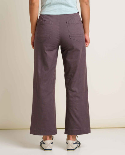 Earthworks Wide Leg Organic Cotton Crop Pant Raisin | Toad&Co Women