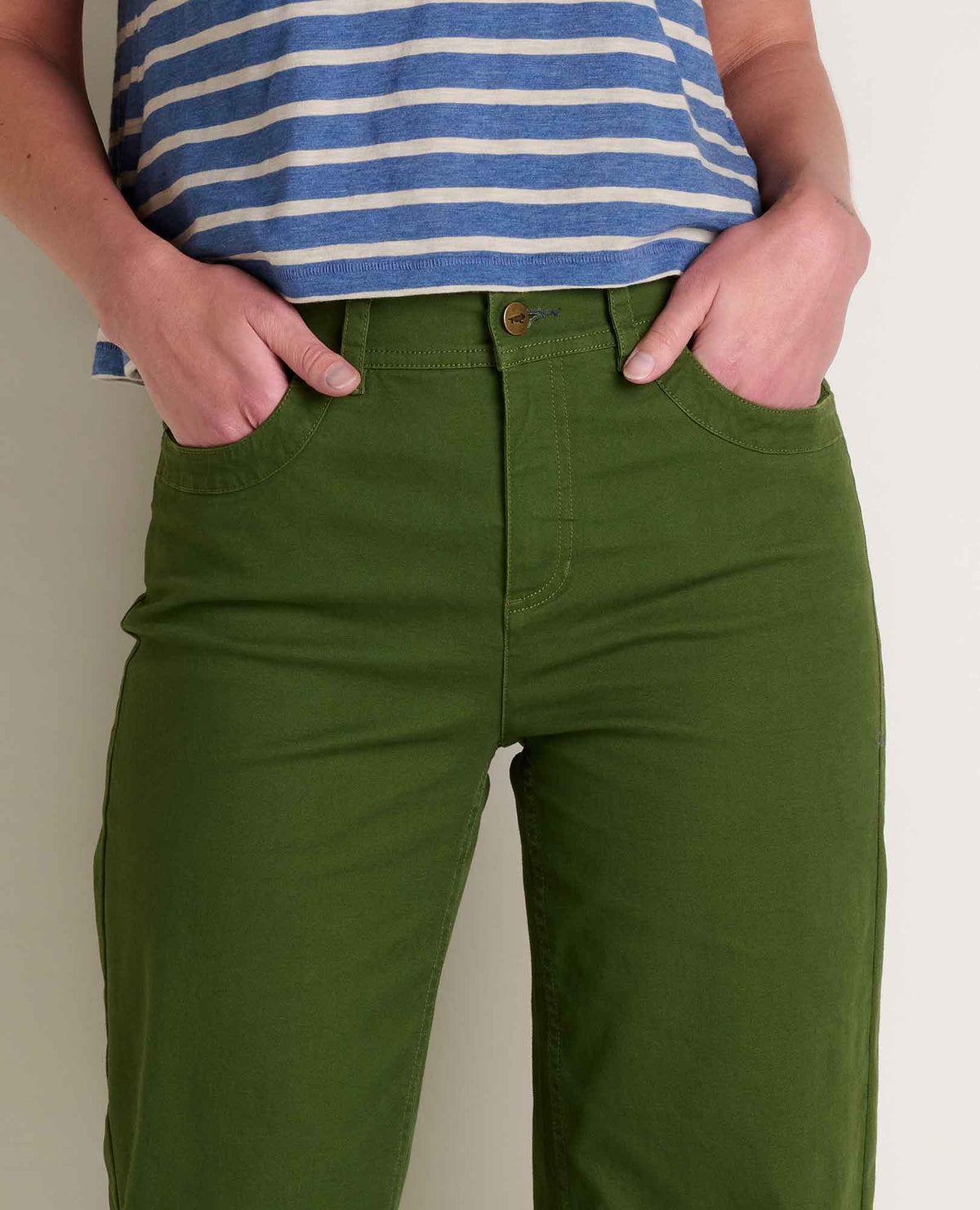 Earthworks Wide Leg Organic Cotton Crop Pant Epidote | Toad&Co Women