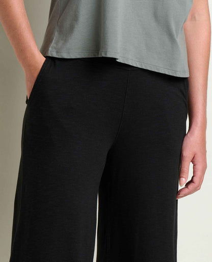 Chaka Wide Leg Pull On Lounge Pant - Versatile & Cozy Black | Toad&Co Women