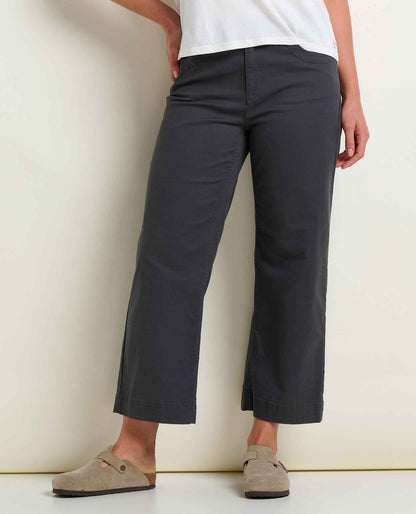 Earthworks Wide Leg Organic Cotton Crop Pant Soot | Toad&Co Women