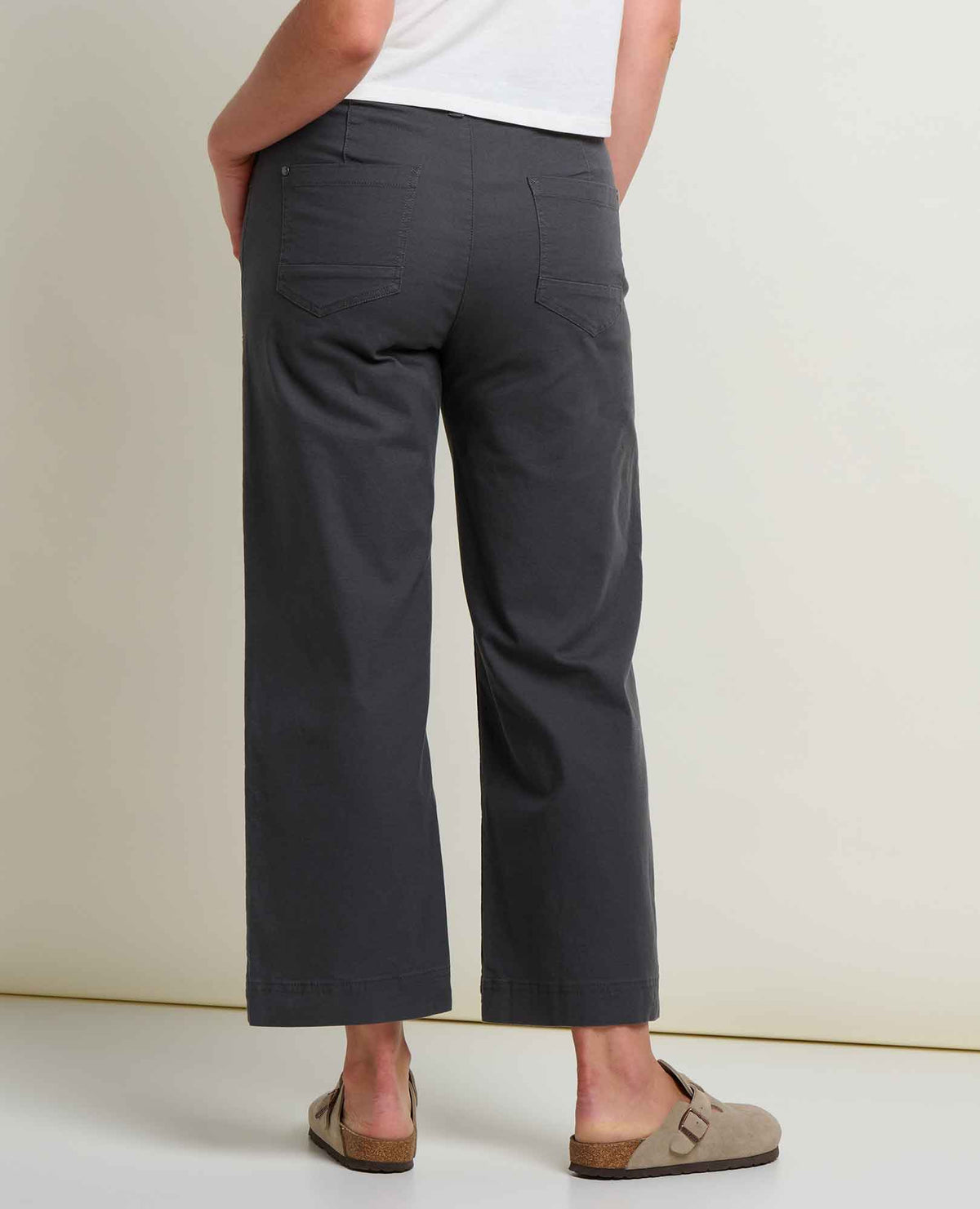 Earthworks Wide Leg Organic Cotton Crop Pant Soot | Toad&Co Women