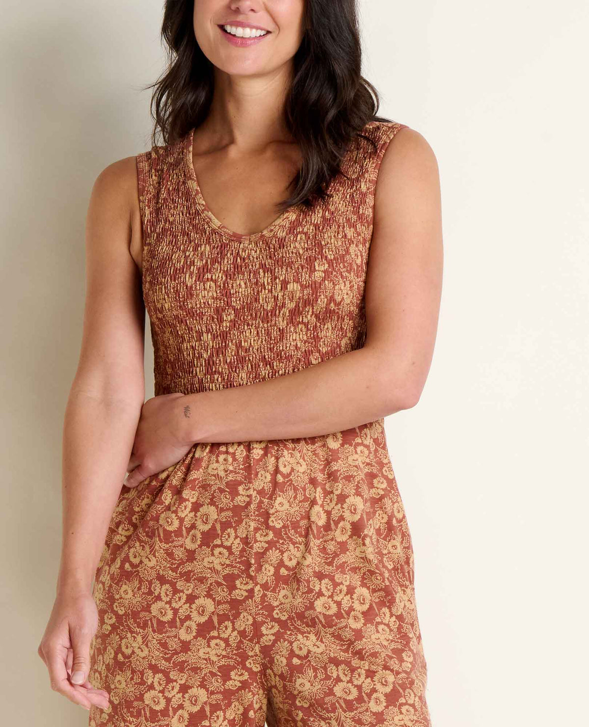 Gemina Tank Jumpsuit - Smocked Bodice Wide-Leg Women's Jumpsuit  | Toad&Co Women
