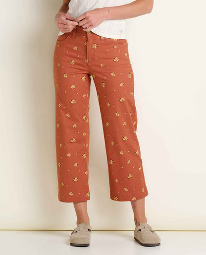 Earthworks Wide Leg Organic Cotton Crop Pant Copper Print | Toad&Co Women