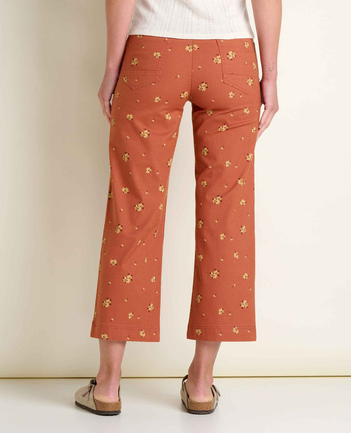 Earthworks Wide Leg Organic Cotton Crop Pant Copper Print | Toad&Co Women