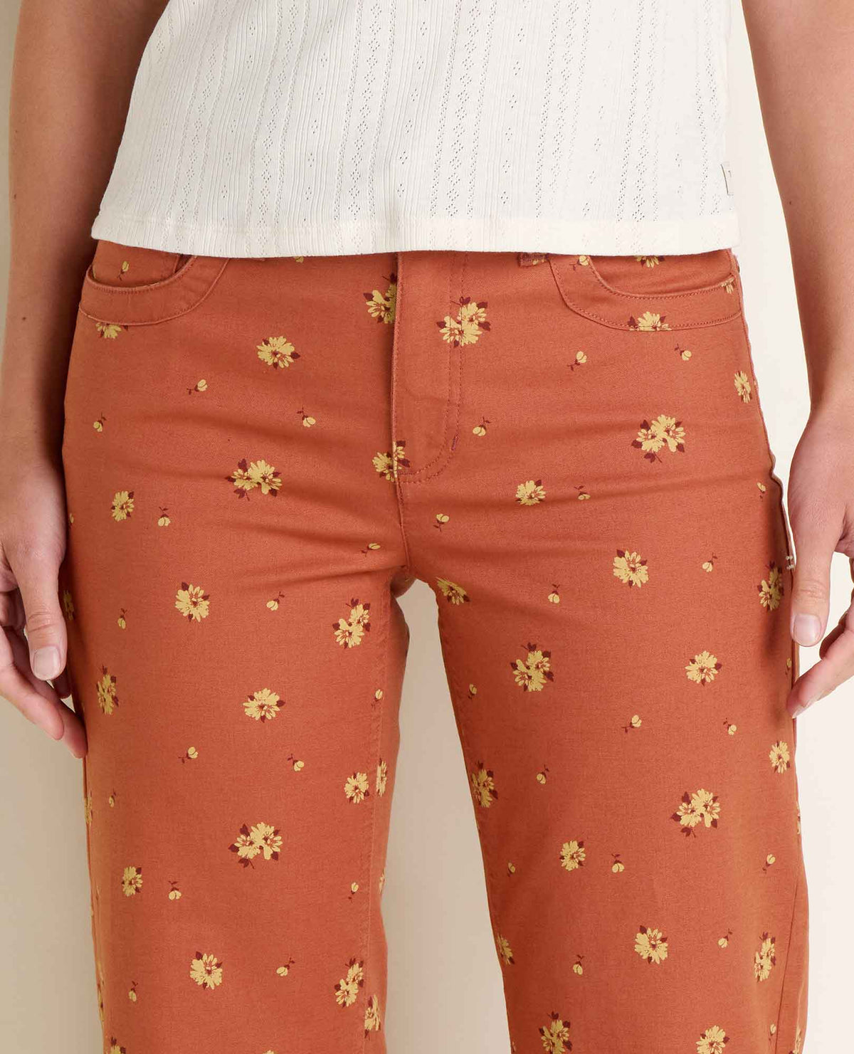 Earthworks Wide Leg Organic Cotton Crop Pant Copper Print | Toad&Co Women