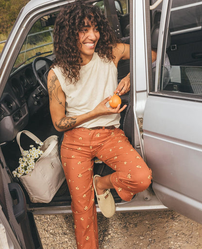 Earthworks Wide Leg Organic Cotton Crop Pant Copper Print | Toad&Co Women