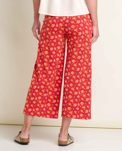 Chaka Wide Leg Pull On Lounge Pant - Versatile & Cozy Crabapple Print | Toad&Co Women