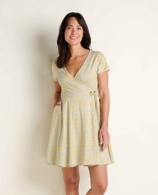 Freesia Wrap Dress - Organic Cotton V-Neck Wrap Dress with Pockets  | Toad&Co Women