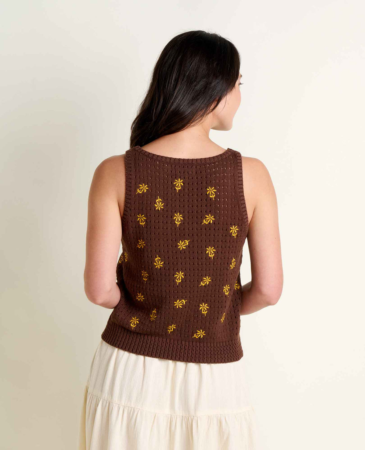 Bianca Embroidered Tank - Recycled Cotton Pointelle Knit Tank  | Toad&Co Women