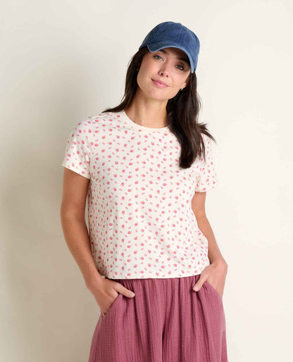 Women's Re-Form Crew Tee - Sustainable Recycled Cotton T-Shirt Salt Print | Toad&Co Women