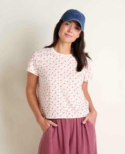 Women's Re-Form Crew Tee - Sustainable Recycled Cotton T-Shirt Salt Print | Toad&Co Women