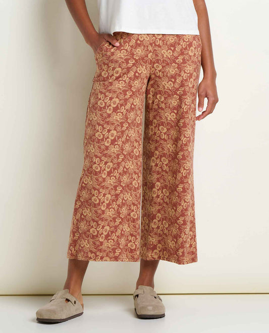 Chaka Wide Leg Pull On Lounge Pant - Versatile & Cozy Copper Print | Toad&Co Women