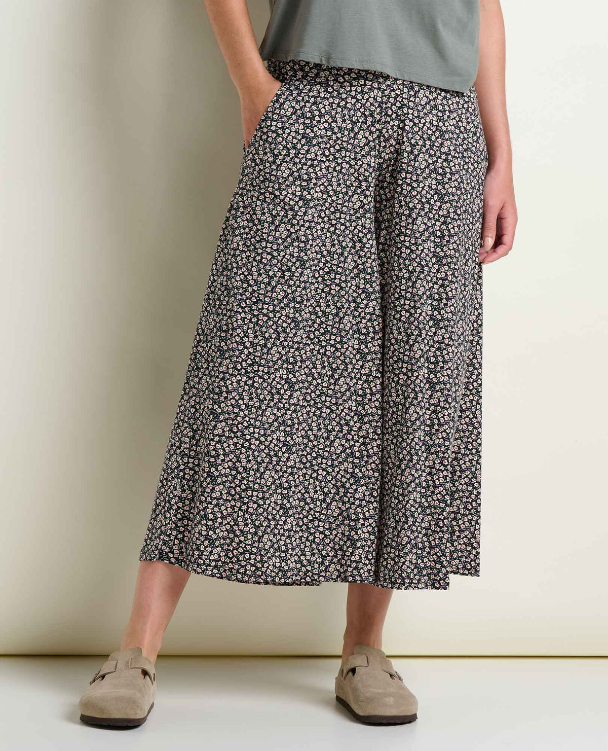 Chaka Wide Leg Culotte Pants - Flowy, Fun & Sustainable Salt Ditsy Print | Toad&Co Women