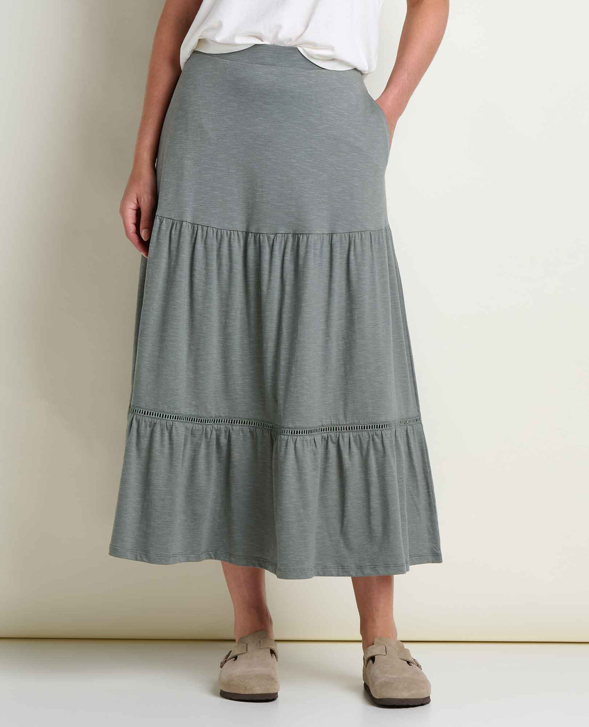 Marigold Tiered Midi Skirt - Organic Cotton & TENCEL™ Flowy Skirt  | Toad&Co Women