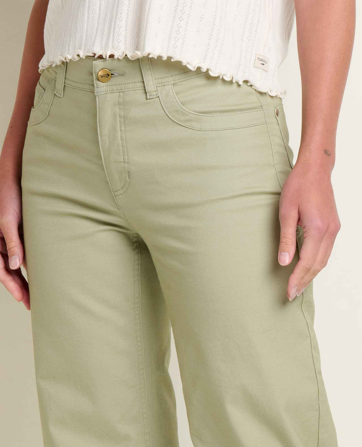 Earthworks Wide Leg Organic Cotton Crop Pant Yucca | Toad&Co Women