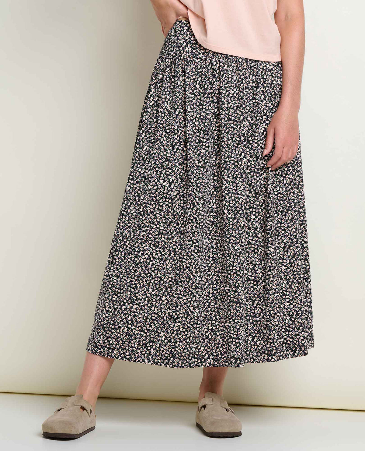 Chaka Midi Skirt - Organic Cotton & TENCEL™ A-Line Midi Skirt Salt Ditsy Print | Toad&Co Women