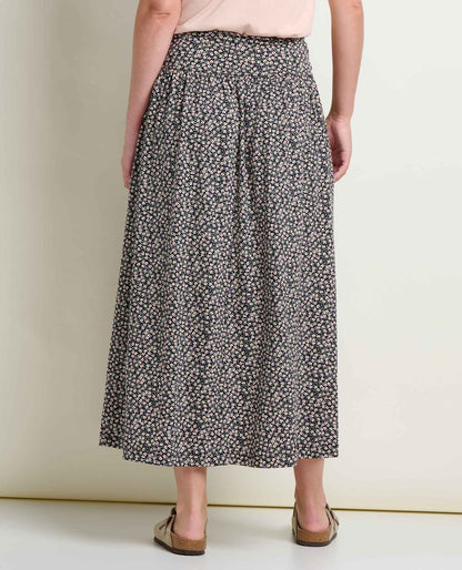 Chaka Midi Skirt - Organic Cotton & TENCEL™ A-Line Midi Skirt Salt Ditsy Print | Toad&Co Women