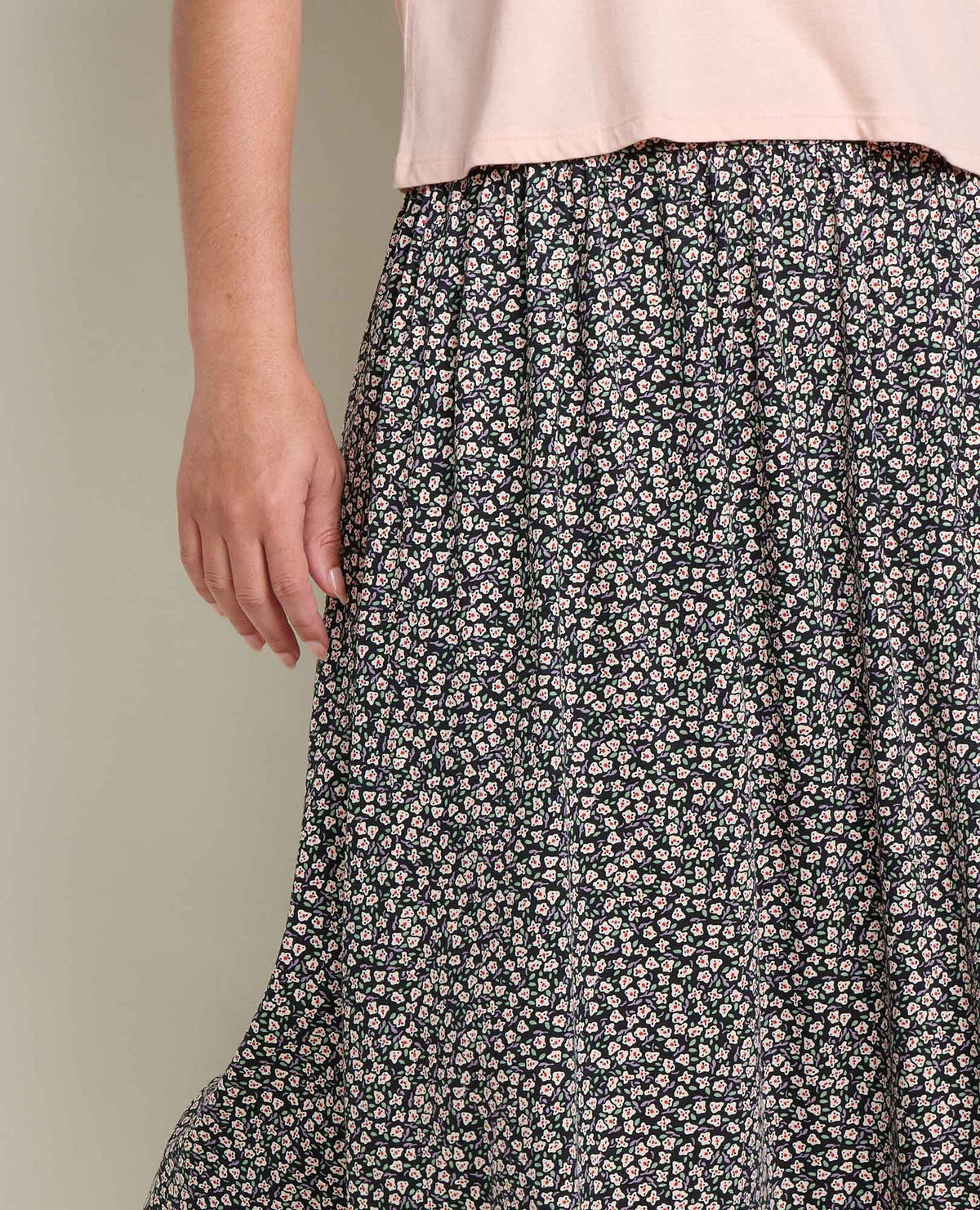 Chaka Midi Skirt - Organic Cotton & TENCEL™ A-Line Midi Skirt Salt Ditsy Print | Toad&Co Women