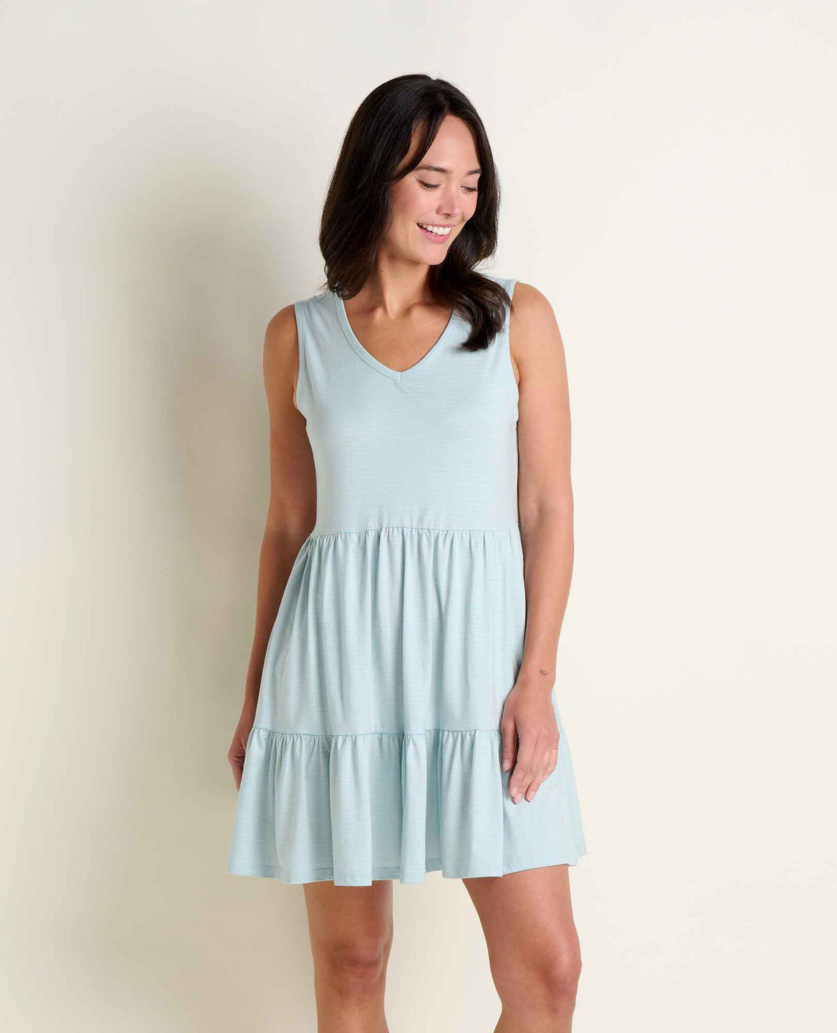 Marley Tiered Tank Dress - Breathable Organic Cotton Tiered Dress Skyway Pattern | Toad&Co Women