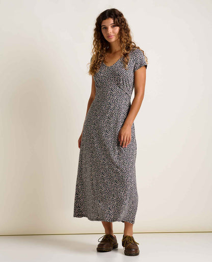 Rose Short Sleeve V-Neck Midi Dress - Soft with Stretch  | Toad&Co Women