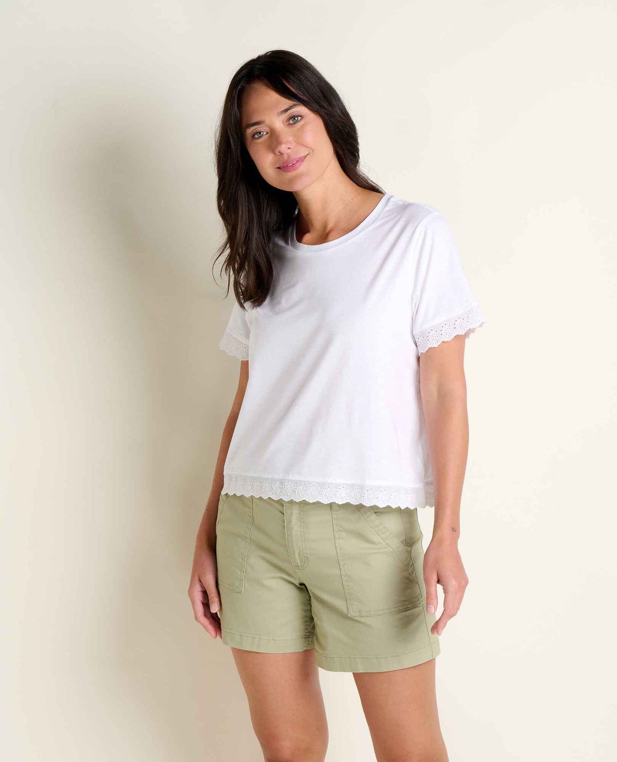 Clara Tee - Organic Cotton & TENCEL™ Eyelet Trim Women's Tee  | Toad&Co Women