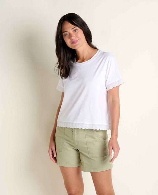 Clara Tee - Organic Cotton & TENCEL™ Eyelet Trim Women's Tee  | Toad&Co Women