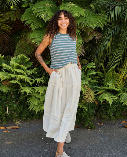 Airscape Organic Cotton Tiered Midi Skirt  | Toad&Co Women