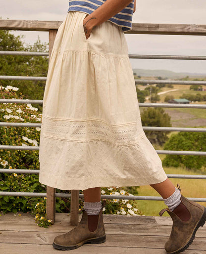 Airscape Organic Cotton Tiered Midi Skirt  | Toad&Co Women