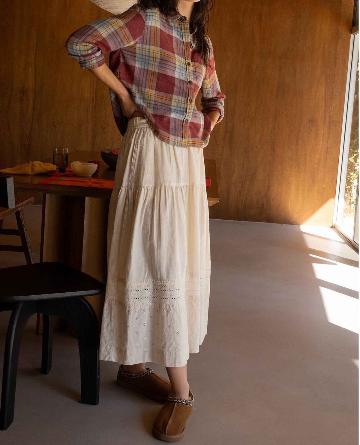 Airscape Organic Cotton Tiered Midi Skirt  | Toad&Co Women