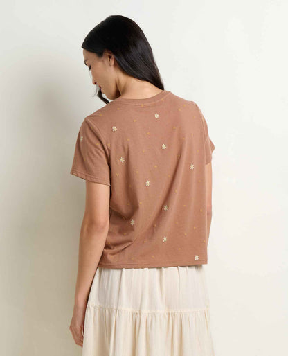 Women's Re-Form Embroidered Crew - Sustainable Recycled Cotton Tee Cattail Embroidery | Toad&Co Women